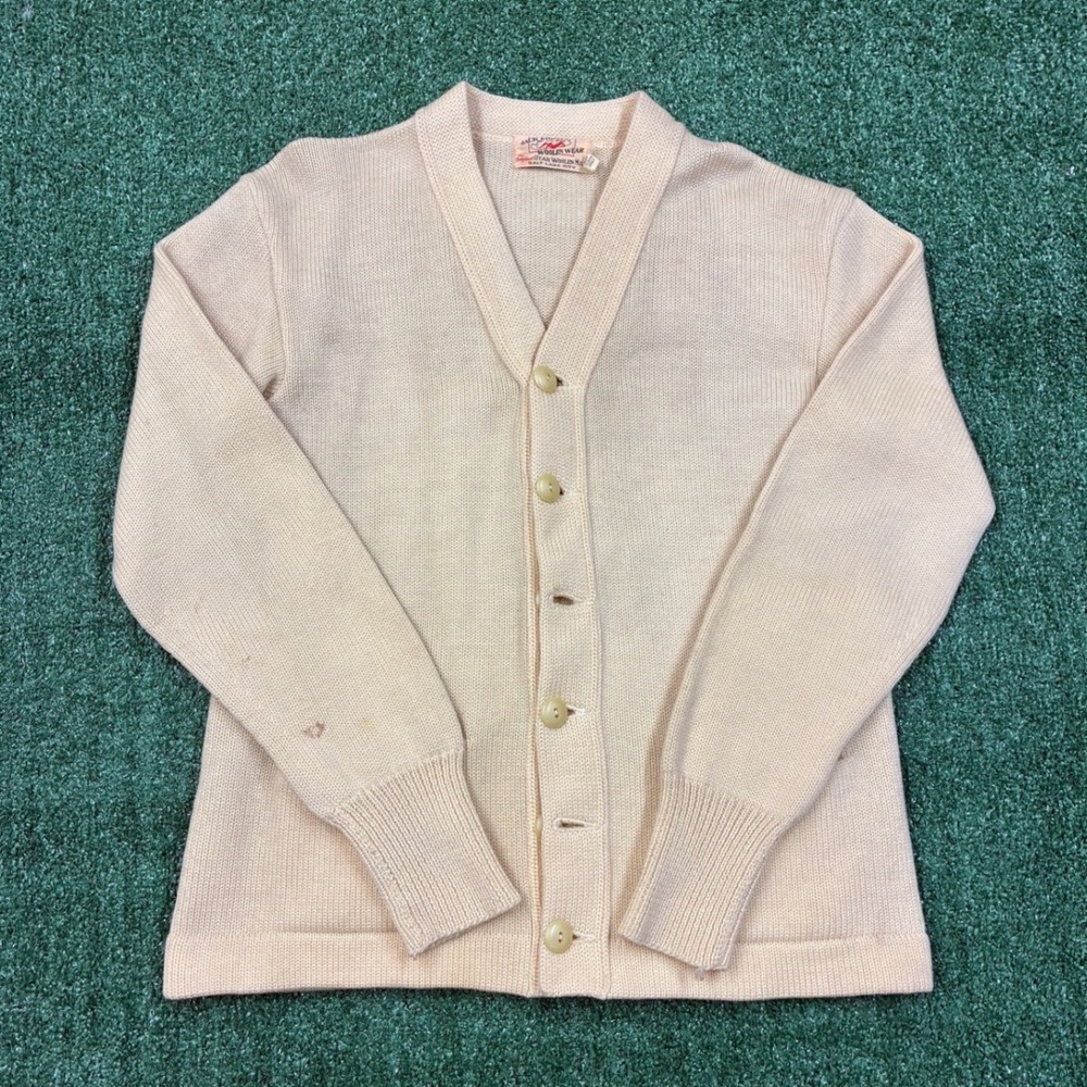 Vintage 1950's Jack Frost Woolen Mills Wool Knit Cardigan Sweater
